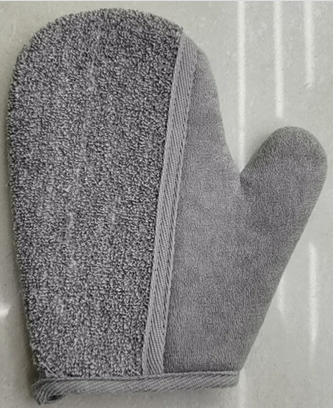 Gant de bain en bambou et lin - Charbon