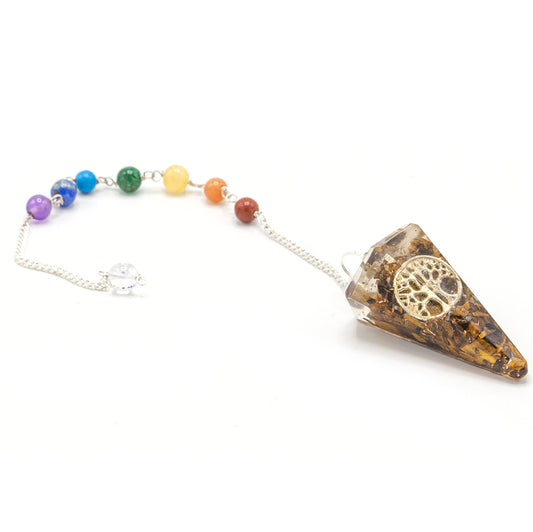Pendule de chakra de puissance en orgonite - Arbre de vie