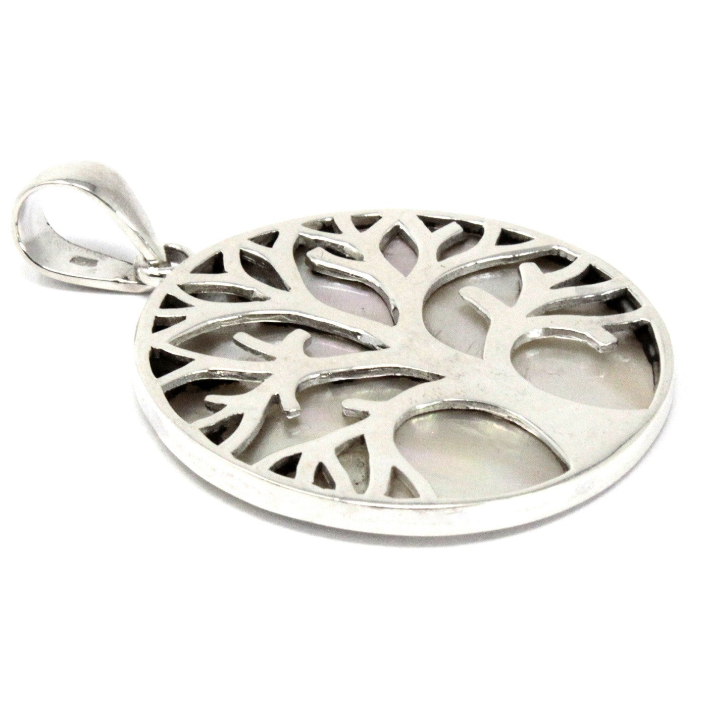 Pendentif Arbre de Vie en Argent 30 mm - Nacre