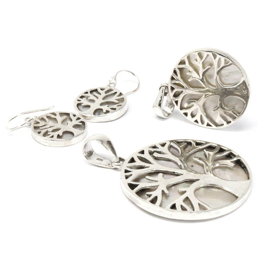 Pendentif Arbre de Vie en Argent 22 mm - Nacre