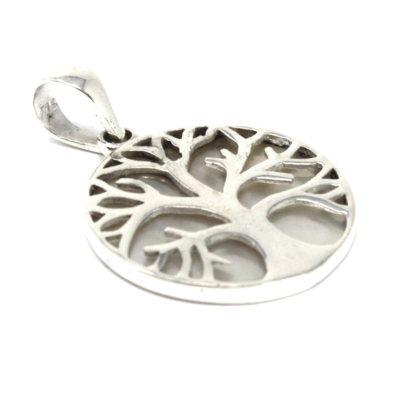 Pendentif Arbre de Vie en Argent 22 mm - Nacre