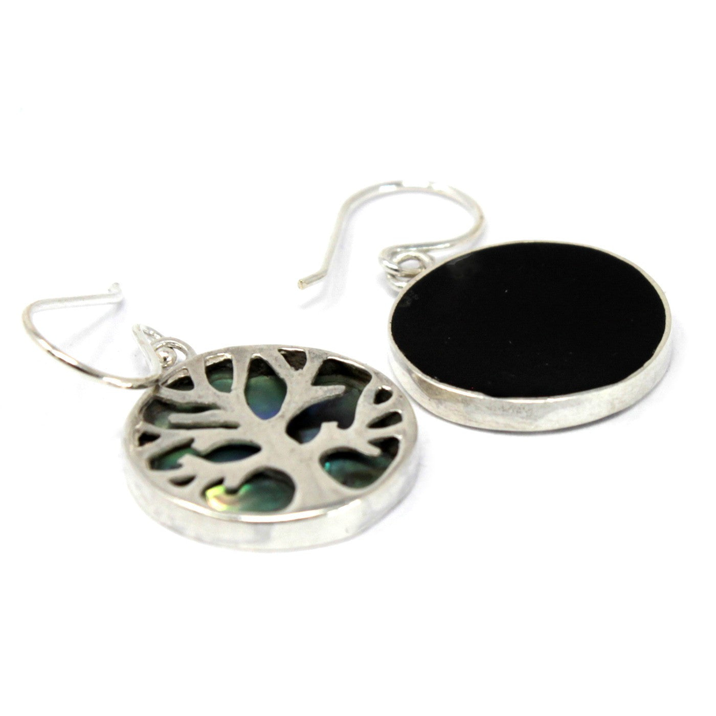 Boucles d'oreilles Arbre de Vie en Argent 15 mm - Abalone