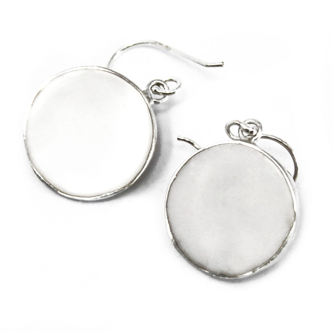 Boucles d'oreilles Arbre de Vie Argent 15 mm - Nacre