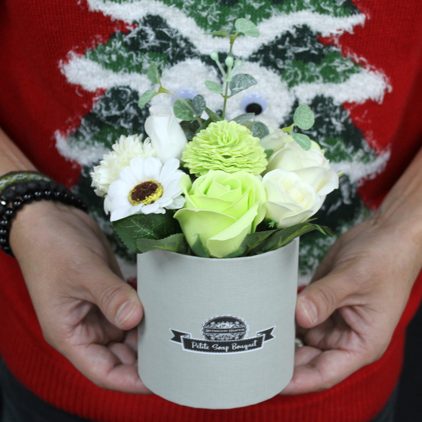 Bouquet Petit Pot Cadeau - Vert Pastel