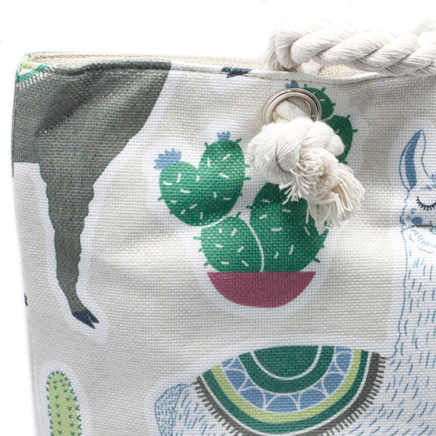 Sac cabas avec anse en corde - Lamas
