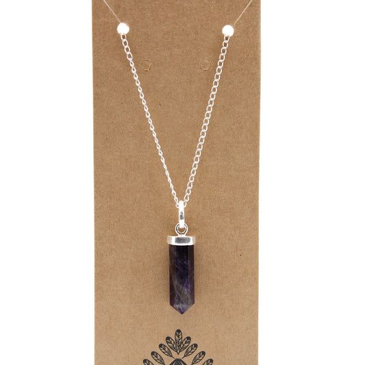 Pendentif classique en pierre précieuse - Améthyste