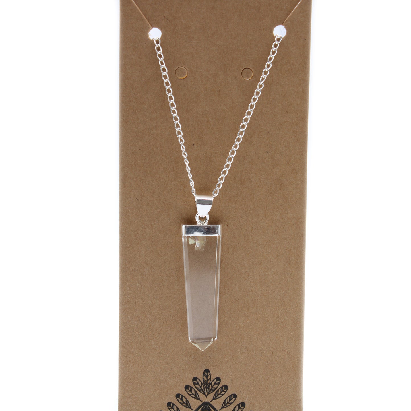 Pendentif en pierre précieuse plate - Quartz de roche