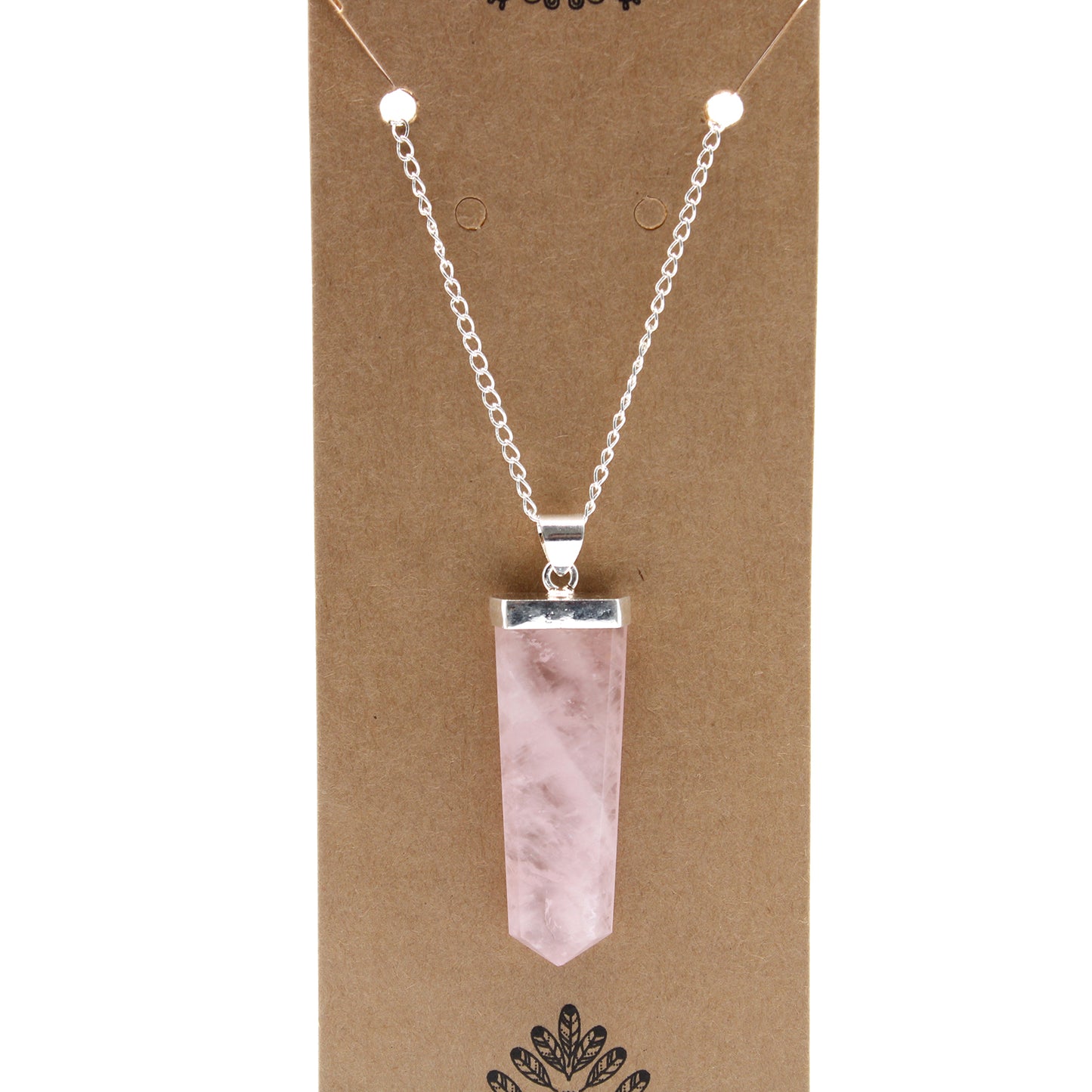 Pendentif en pierre précieuse plate - Quartz rose