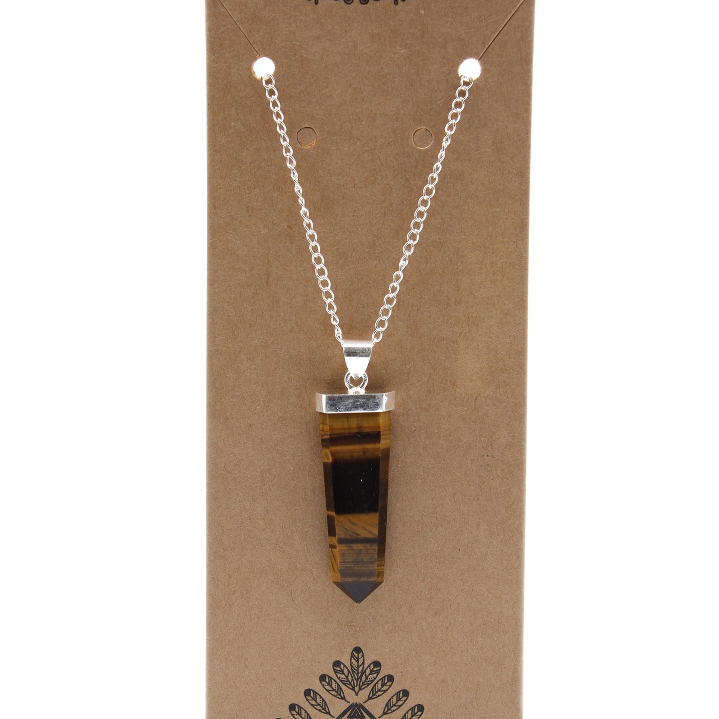 Pendentif en pierre précieuse plate - Œil de tigre