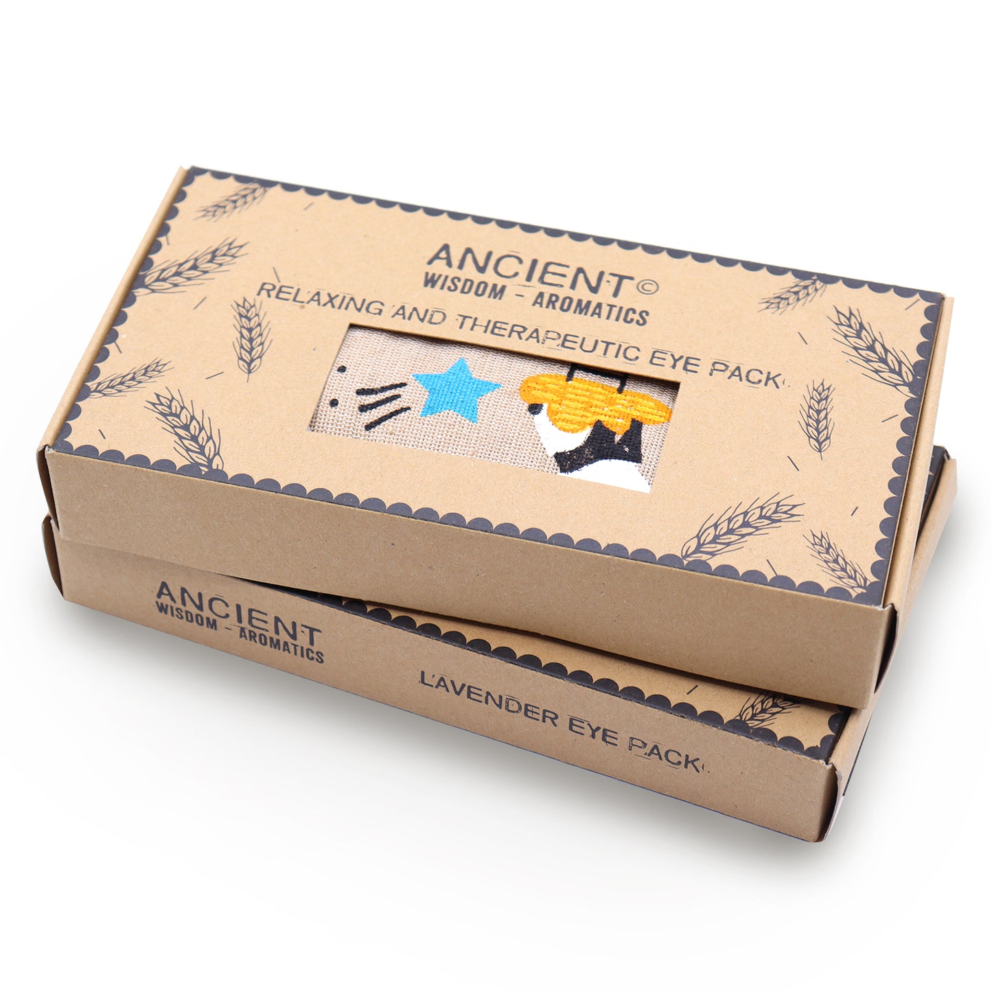 Almohada para los ojos de algodón natural lavanda y juco en caja de regalo - Víbora azul