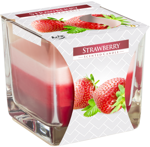 Bougie en pot arc-en-ciel - Fraise
