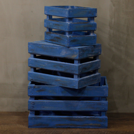 Obstkisten 3er Set - Blau