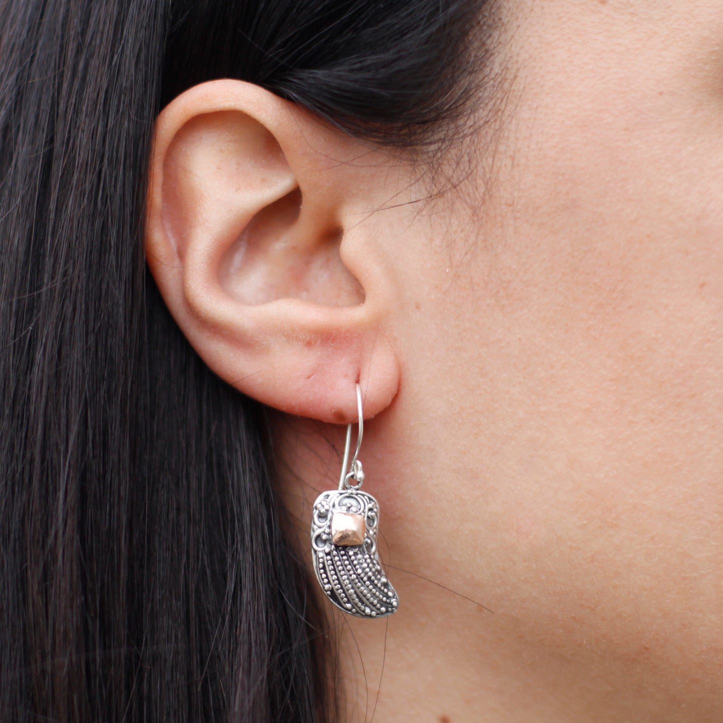 Boucles d'oreilles en argent et or - Ailes d'ange
