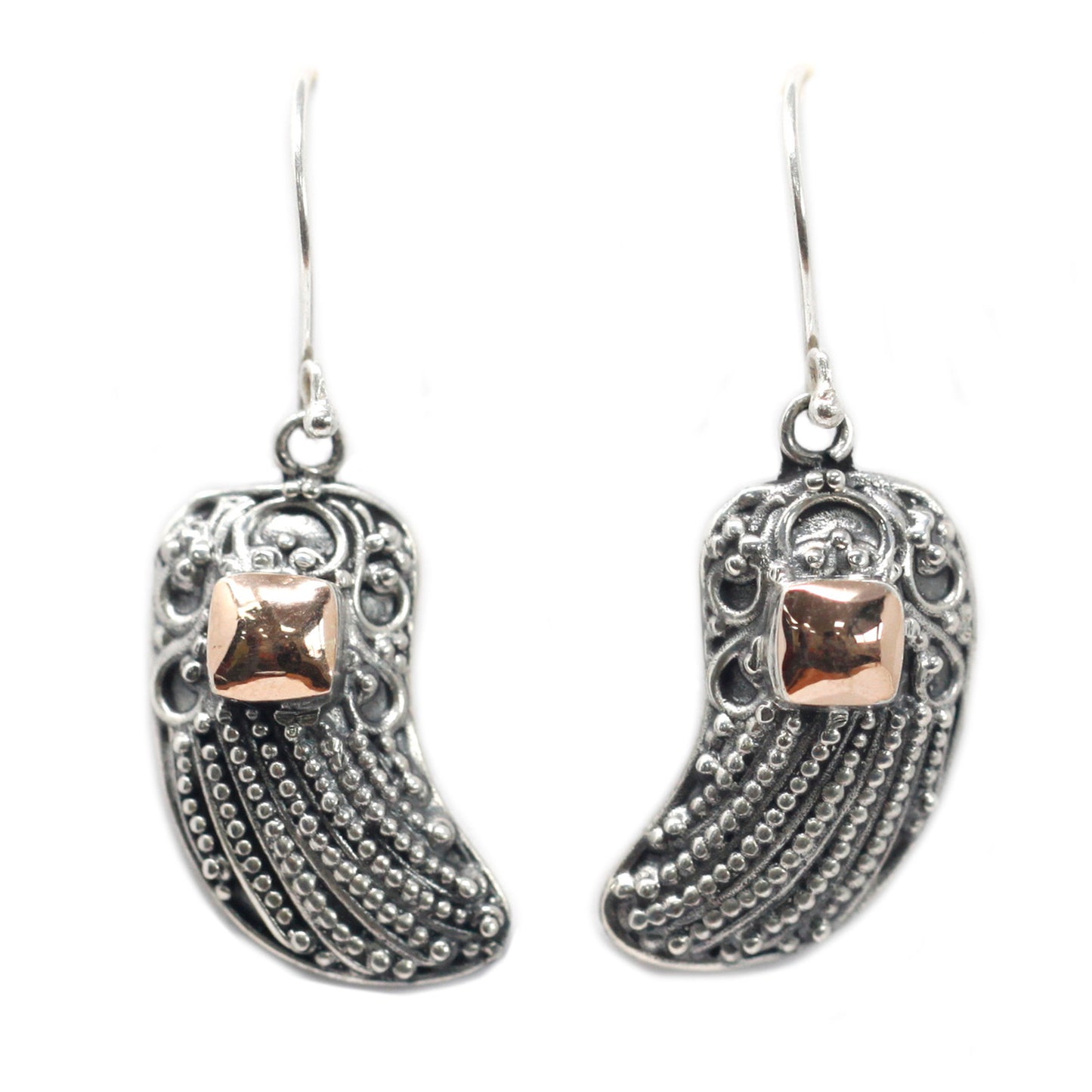 Boucles d'oreilles en argent et or - Ailes d'ange