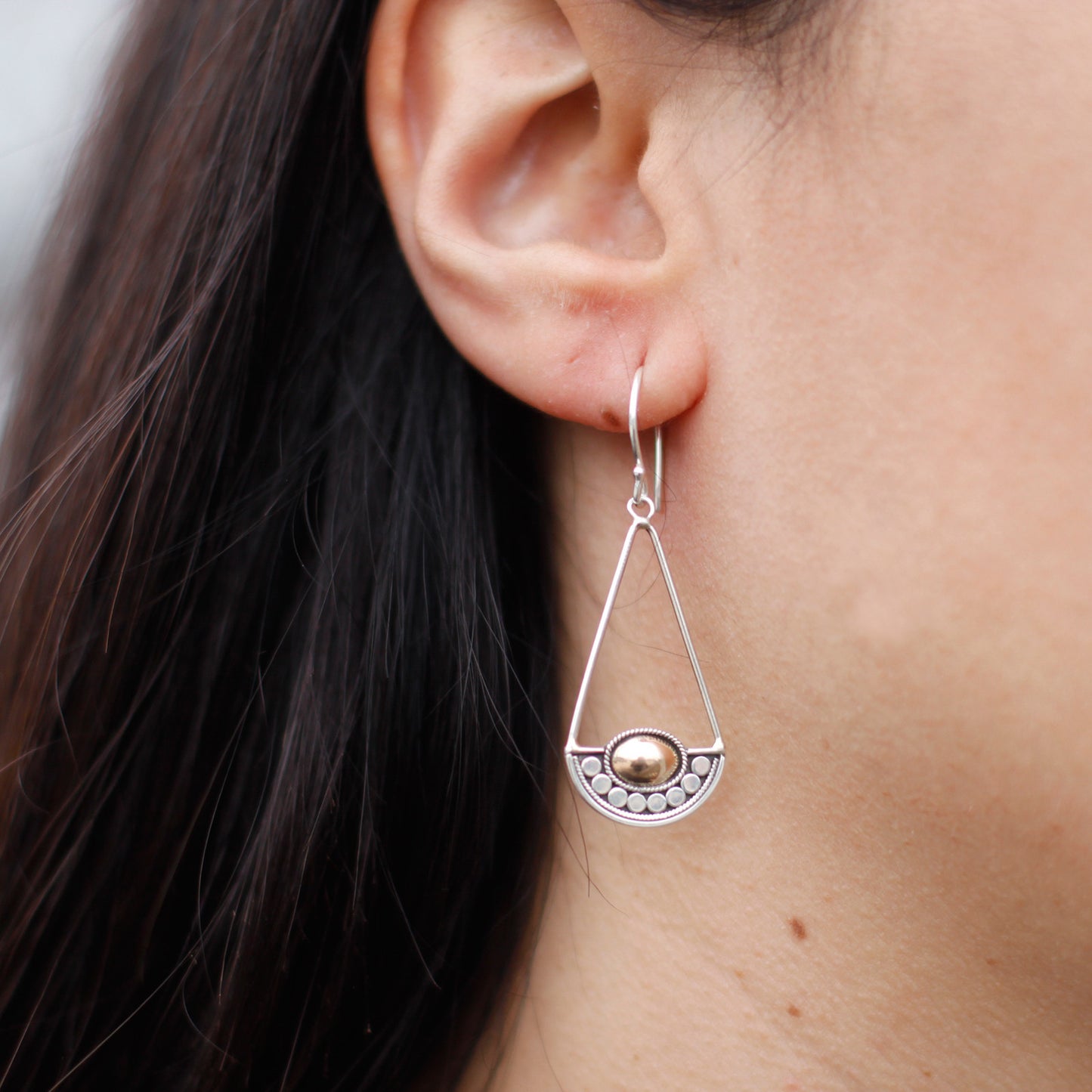 Boucles d'oreilles argent et or - Luna Balance