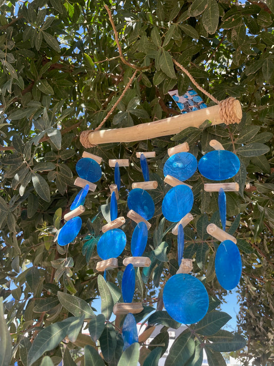 Carillon en bois flotté - Bleu