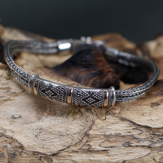 Bracelet en argent et or - Chaîne unisexe unique