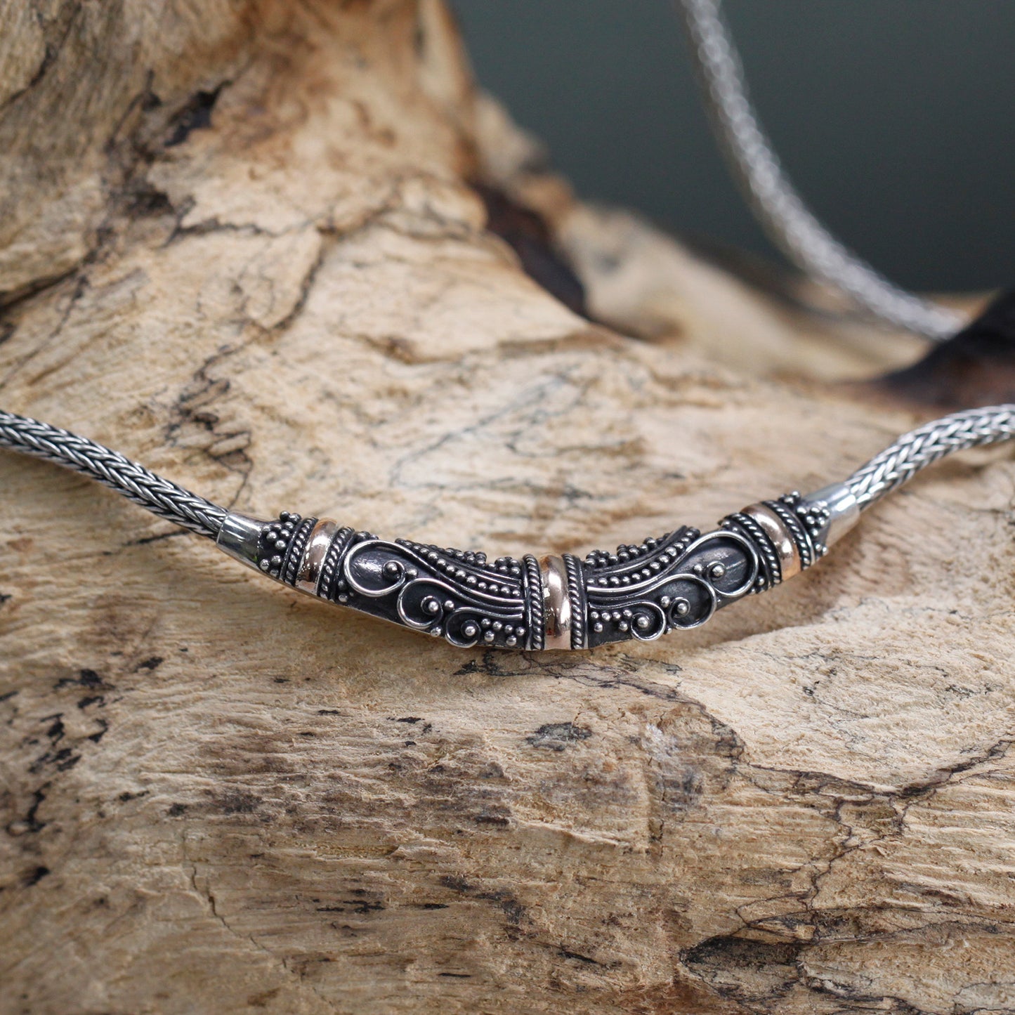 Collier en argent et or - Tribal