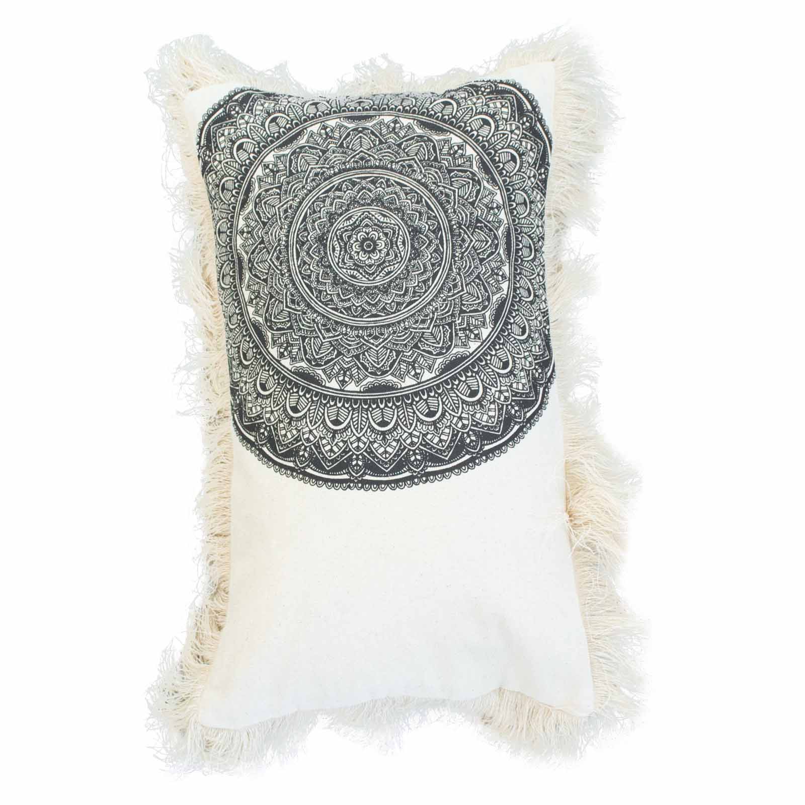 Cojín Mandala Tradicional - 30x50cm - negro