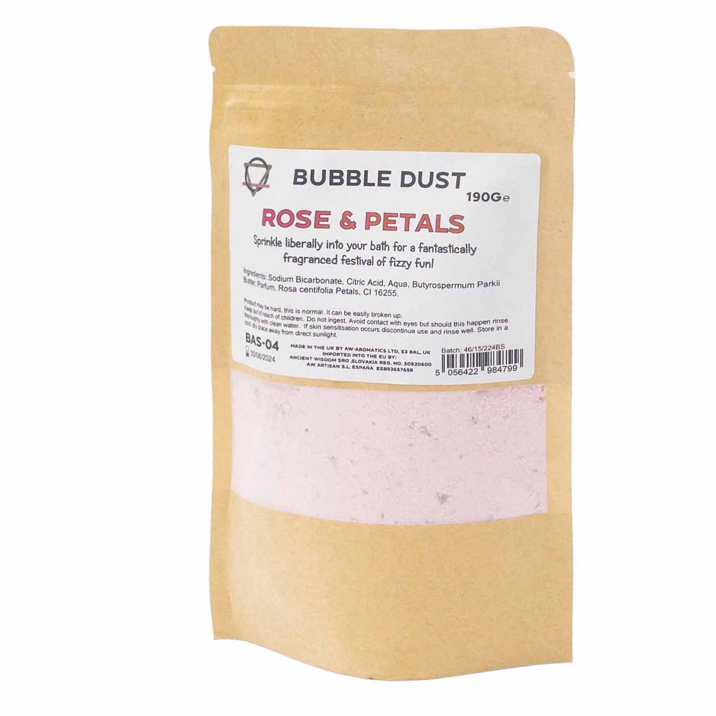 Poudre de bain à la rose et aux pétales 190 g