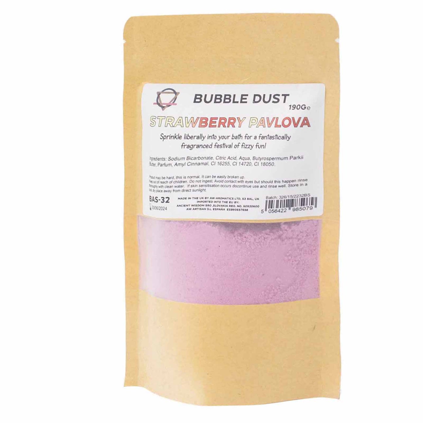 Poudre de bain Pavlova à la fraise 190 g