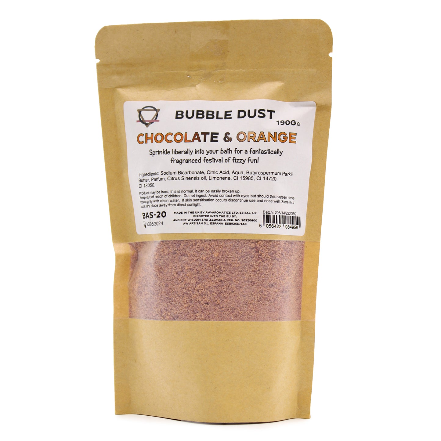 Poudre de bain au chocolat et à l'orange 190 g