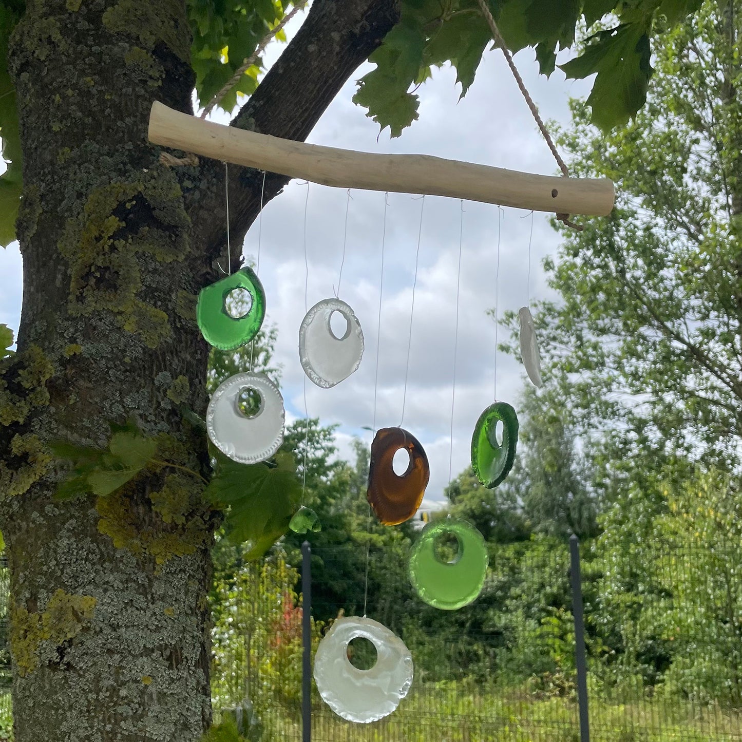 Windspiel aus recyceltem Glas - Sortiert