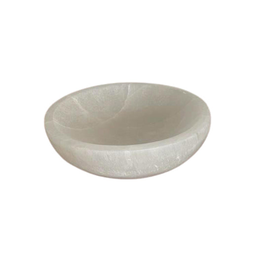 Bol en sélénite en forme de cœur - 15 cm