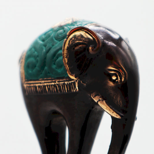 Grand porte-bougie/encens en forme d'éléphant artistique