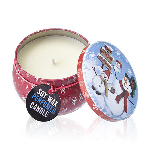 Bougie artistique en étain - Noël vintage - Orange épicée