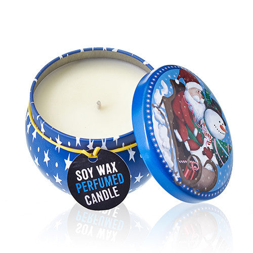 Bougie artistique en étain - Noël vintage - Orange épicée