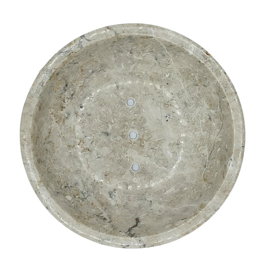 Porte-savon rond en marbre miel