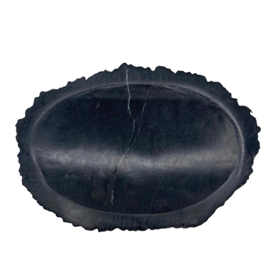 Porte-savon en bois pétrifié noir