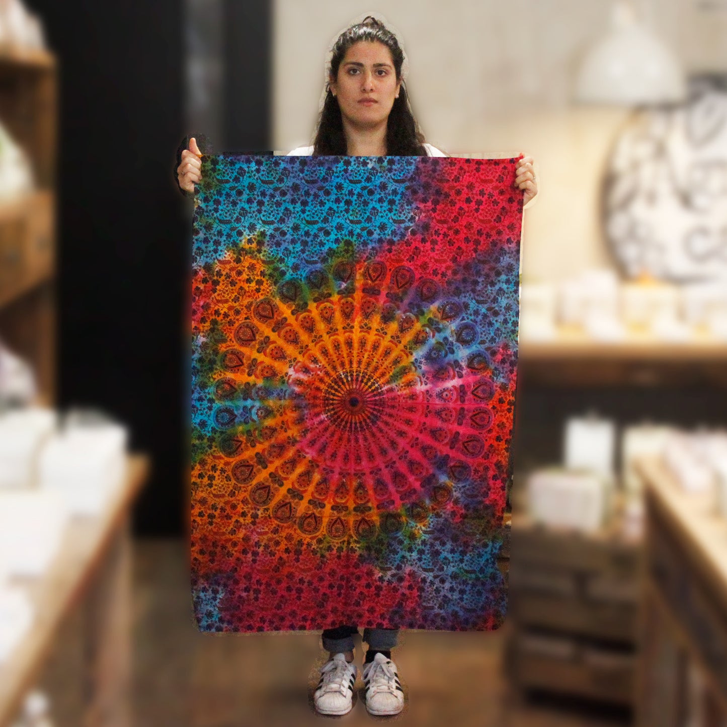 Wandkunst aus Baumwolle – Rundes Mandala