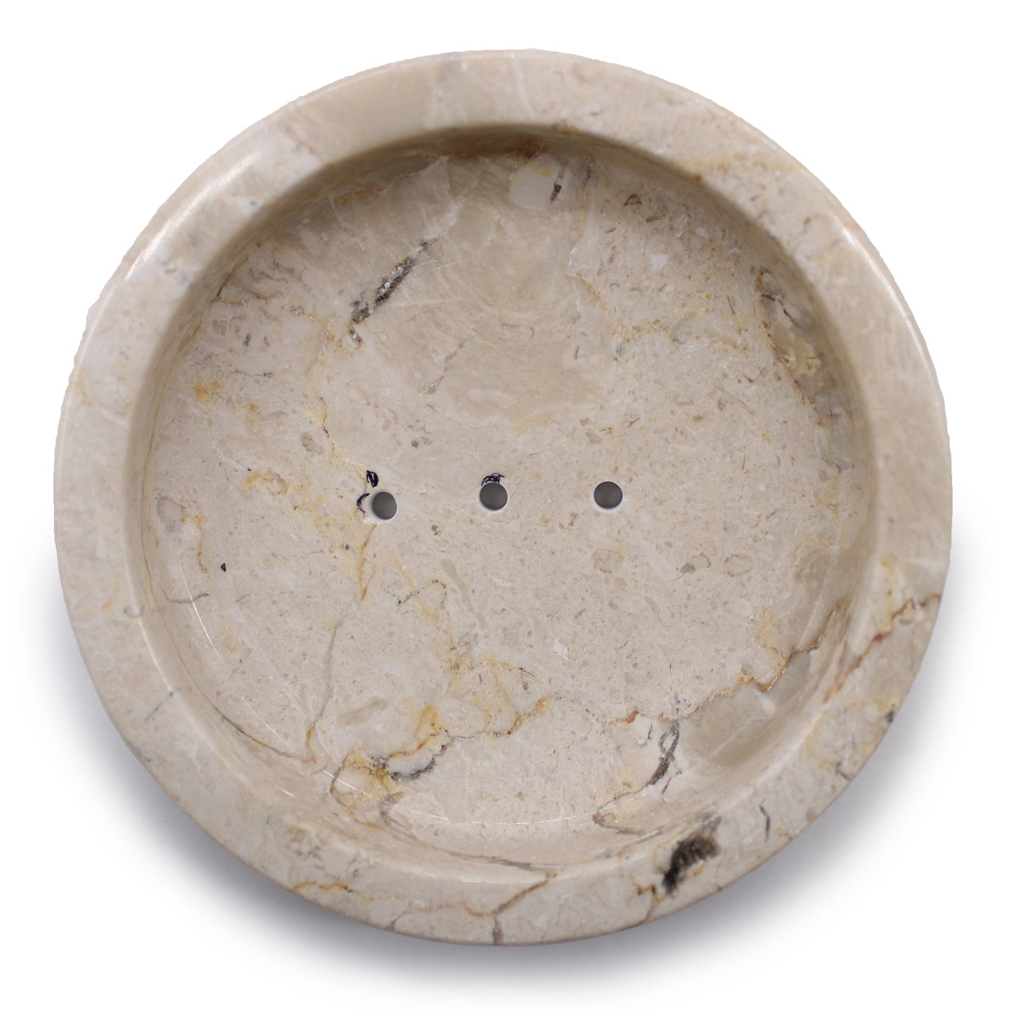 Porte-savon rond et plat en marbre miel