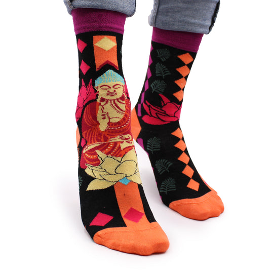 Hop Hare Socken (41-46) - Rosa Buddha &amp; Lotus