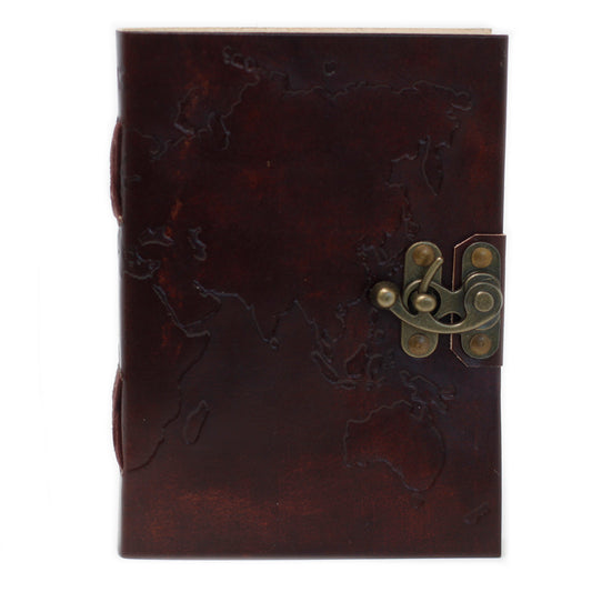 Carnet de notes en cuir Carte du monde
