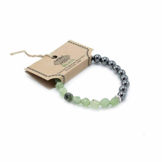 Bracelet en pierres précieuses sculptées - Jade magnétique