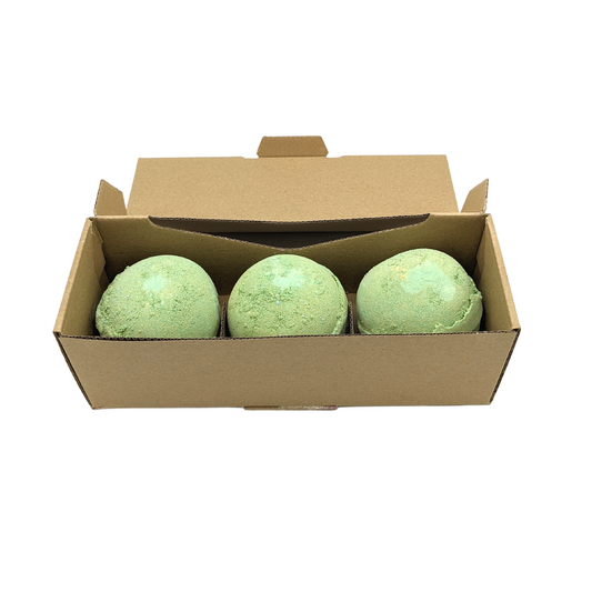 3 bombes de bain à la menthe poivrée et à l'arbre à thé