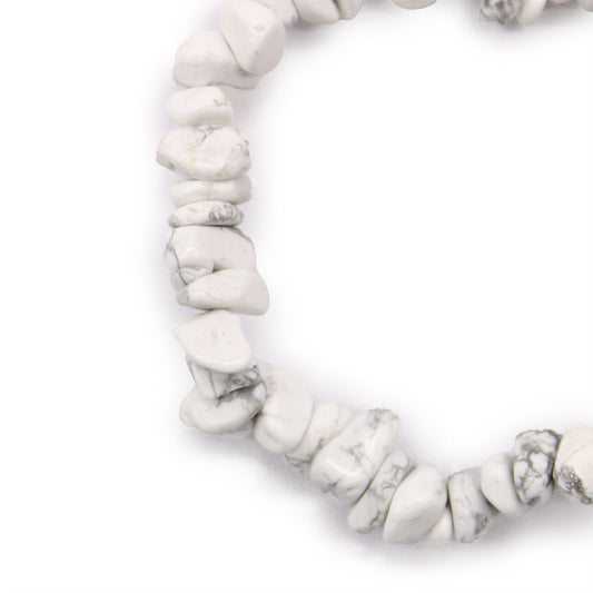 Bracelet en fragments de pierres précieuses - Jaspe blanc