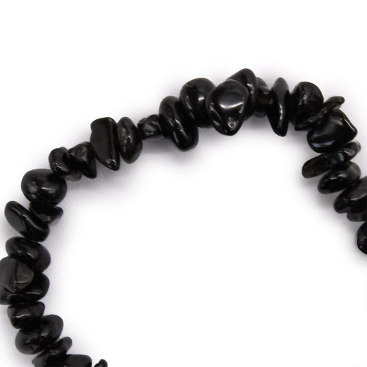 Bracelet en fragments de pierres précieuses - Agate noire