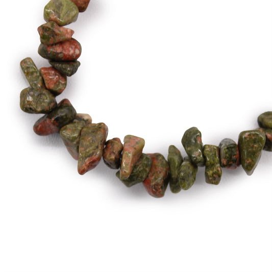 Bracelet en fragments de pierres précieuses - Jaspe vert