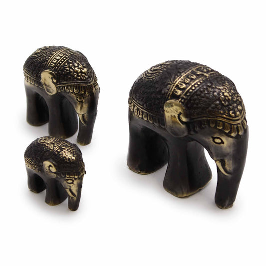 Ensemble de 3 œuvres d'art représentant des éléphants