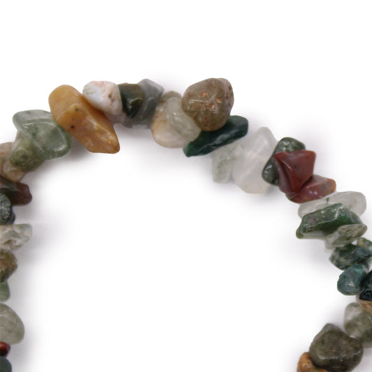 Bracelet en fragments de pierres précieuses - Agate mousse