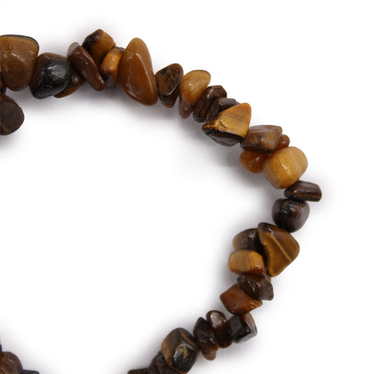 Bracelet en fragments de pierres précieuses - Œil de tigre