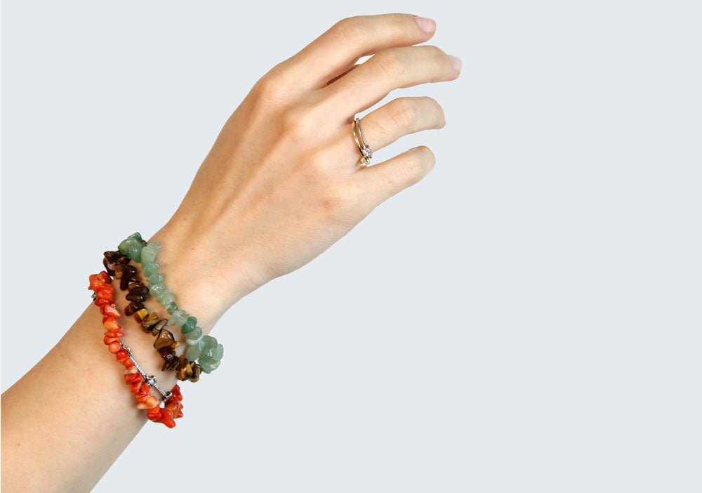 Edelsteinfragment-Armband - Koralitstein