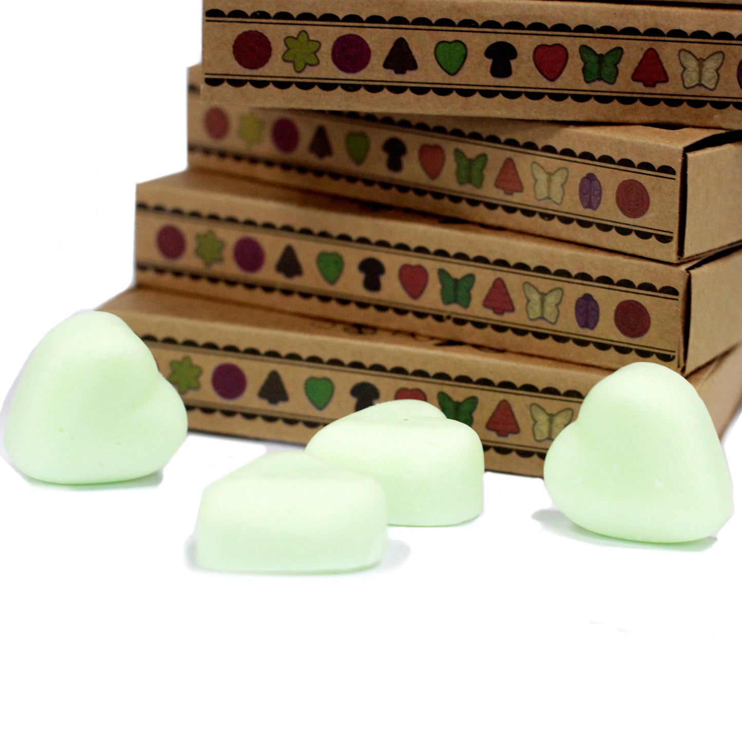 Schachtel mit 6 Sojawachsmalstiften - Wassermelone