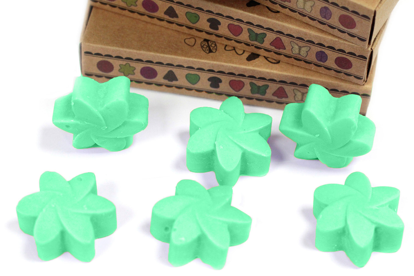 Schachtel mit 6 Sojawachsmalstiften - Hidden Garden