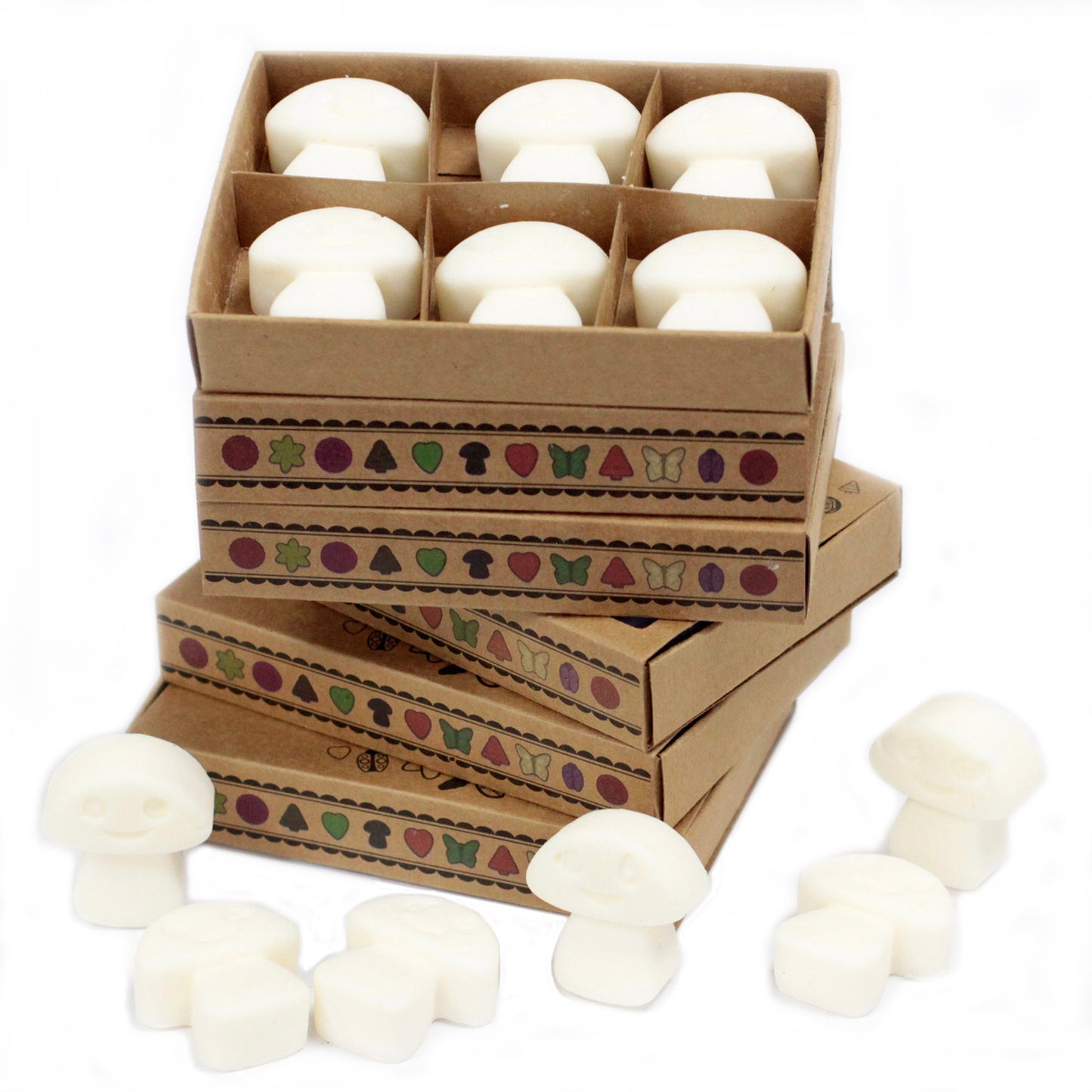 Schachtel mit 6 Sojawachsschmelzen – Weißer Moschus