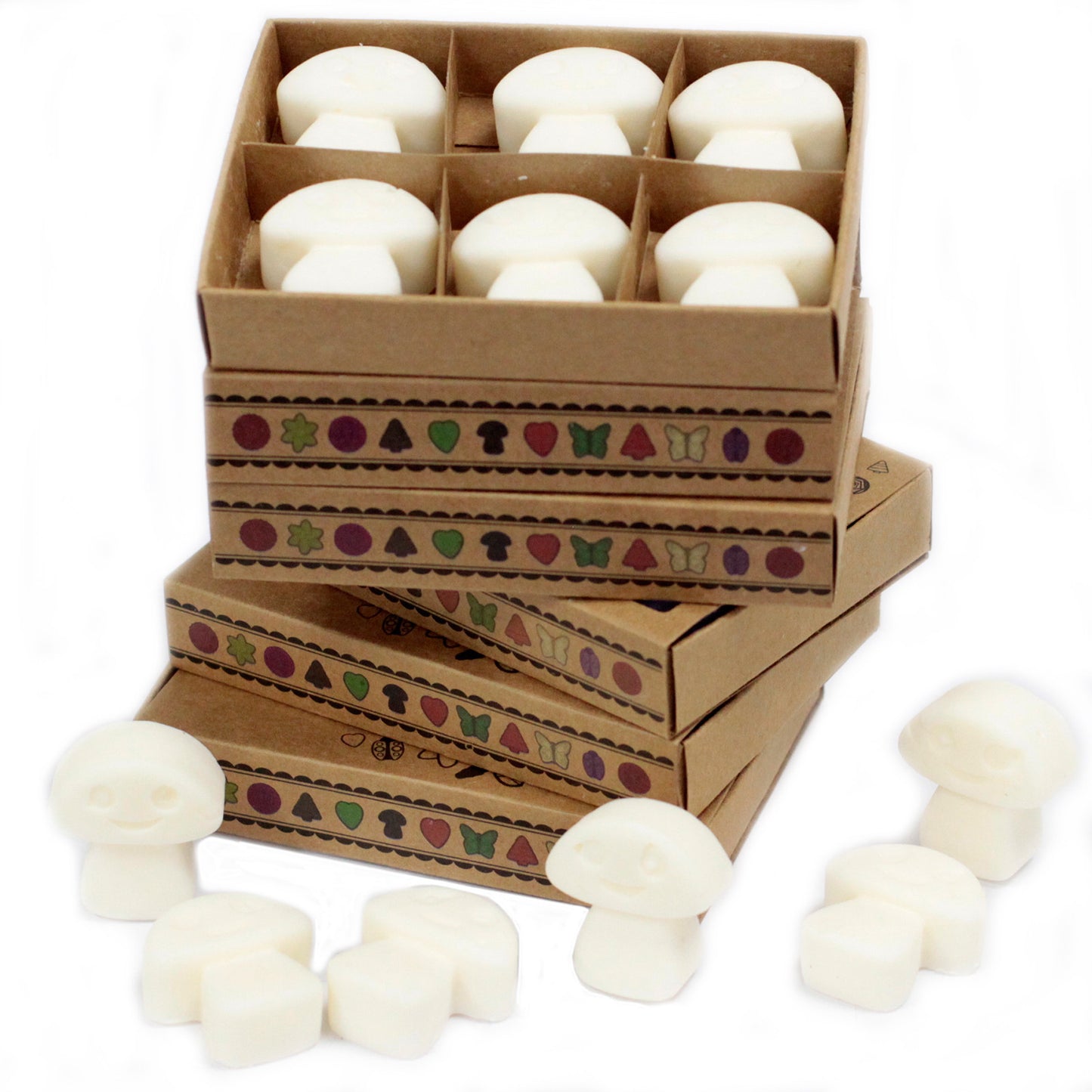 Schachtel mit 6 Sojawachsschmelzen – Weißer Moschus